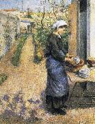 Camille Pissarro Dish washing woman china oil painting artist
